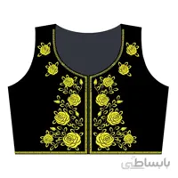 جلیقه مخمل مشکی طرح گل رُز