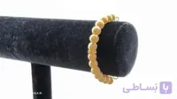 دستبند سنگ مصنوعی پلاک حلقه ای نگین دار رنگ طلایی