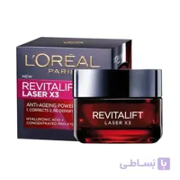 کرم روز ضد چروک لیفت لیزر لورال Loreal Revitalift Laser X3 حجم 15 میل