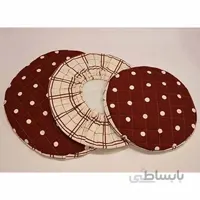 دمکن کتان 3 تکه کشدار رزین تاژ طرح خالدار قرمز