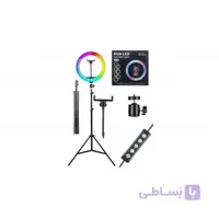 رینگ لایت اصلی 12.99 اینچ RGB با سه پایه 2.1 متری مدل MJ33 ا MJ33 33cm 13-inch RGB LED Ring Light with Tripod 2.1 Meter