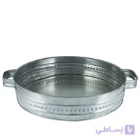 سینی گالوانیزه مدل دو دسته گرد سایز ۳۵ (رنگ استیل)