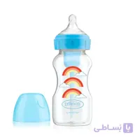 شیشه شیر طلقی 2منظوره 270 میل آپشن پلاسDrbrowns رنگین کمان آبی