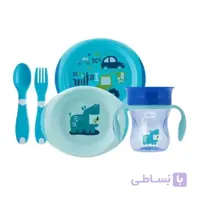 ست ظرف غذای کودک چیکو طرح اسب آبی 12+ ماه Chicco