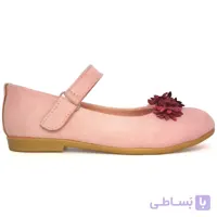 کفش دخترانه مخمل مدل سه گل HY صورتی