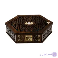 گز لقمه پسته 28 درصد جعبه چوبی شش ضلعی