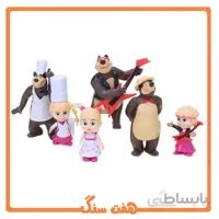 فیگور ماشا و آقا خرسه (میشا) آشپز و نوازنده مجموعه 6 عددی Masha & Misha