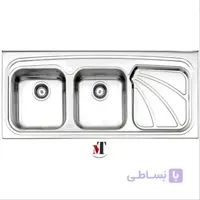 سینک ظرفشویی روکار استیل البرز ا پروانه Steel Alborz Double Bowl Sink 612/50