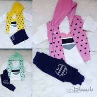 ست سه تیکه پاییزه بچگانه جلیقه، بلوز و شلوار سایز 35 تا 45 کد 001
