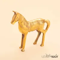 مجسمه برنجی طلایی مدل اسب ایستاده