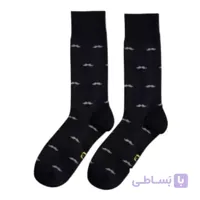 جوراب ساقدار مردانه طرح سیبیل مشکی برند پاتریس