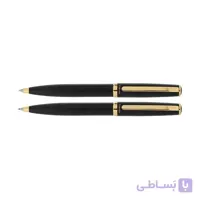 ست جفتی خودکار و اتود join مشکی مات گیره زرد
