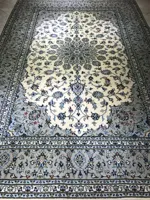 فرش دستباف جفت ۶ متری کاشان کرم