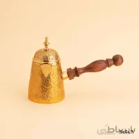 قهوه جوش برنجی طلایی در دار مدل لوتوس