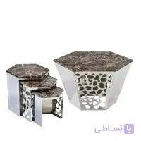 جلو مبلی و عسلی استیل شش ظلعی مدل بارسا