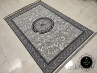 گلیم فرش متال طرح جزیره نقره ای