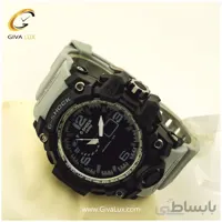ساعت اسپرت مردانه بند طوسی با قاب مشکی جی شاک