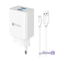 شارژر دیواری ProOne PWC525 2Port 3A 15W + کابل میکرو یو اس بی