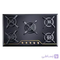 اجاق گاز 5 شعله درسا مدل روشا شیشه ای مشکی(ارسال رایگان) ا Dorsa rosha Gas Hob