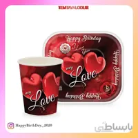 تم لاو بشقاب و لیوان
