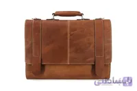 کیف اداری چرم طبیعی شتری قهوه‌ای