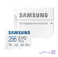 کارت حافظه MicroSDXC سامسونگ مدل Samsung Evo Plus کلاس V10 استاندارد UHS-I U1 A1 همراه با آداپتور SD ظرفیت 256 گیگابایت