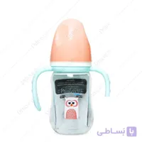 شیشه شیر دسته دار شادی پنبه ریز سایز مدیوم 150 میلی لیتر