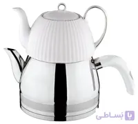 کتری و قوری دسته بغل کرکماز - استیل