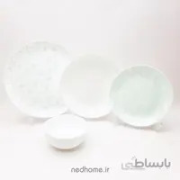 سرویس غذاخوری 26 پارچه گلدن اپال طرح گلریز سبز