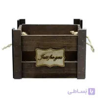جعبه چوبی قهوه ای سوخته دسته دار 3 سایز