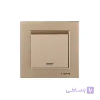 کلید دو پل ایران الکتریک مدل برلیان بژ