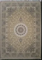 فرش کاشان 1200 شانه برجسته نقشه پیچک بژ