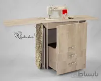میز چرخ خیاطی آسانسوری چند کاره آنتیک کاج ا میز چرخ خیاطی آسانسوری چند کاره آنتیک کاج