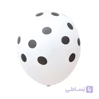 بادکنک لاتکس سفید خال مشکی