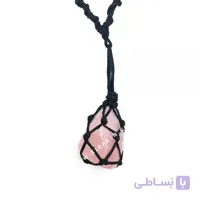 آویز دستساز سنگ رز کوارتز برزیل