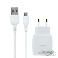 شارژر دیواری فست شارژ Tranyoo V14 2.4A 2Port + کابل میکرو یو اس بی
