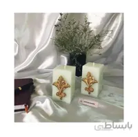 آلیناکندل – شمع مربع کلاسیک سفید طلائی