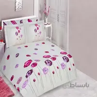 نیم ست ملحفه دونفره عرض 160کتان طرح پاپی