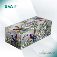 دستمال جعبه ای طرح گل و بلبل