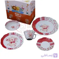 سرویس چینی ۵ پارچه نیلوفری مدل فیل سیرک