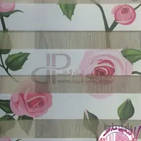 پرده زبرا چاپی گل رز