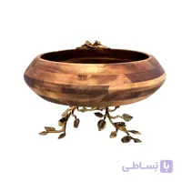 میوه خوری چوبی آکاسیا با پایه برنجی مدل 2031