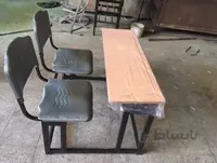 نیمکت مدرسه دو نفره دبستانی فایبر گلاس کد 019