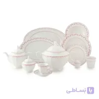 چینی 12 نفره زرین فرانسیس صورتی 103پارچه