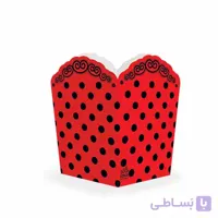 ظرف پاپ کرن تم تولد قرمز خال مشکی