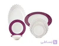 سرویس چینی 6 نفره زرین طرح اسپاتی بنفش ا کدکالا 3836