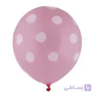 بادکنک لاتکس صورتی خال سفید