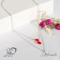 گردنبند زنانه طرح طلا دو ردیفه نگین دار