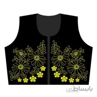 جلیقه مخمل مشکی طرح گل