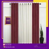پرده آماده مخمل رنگ زرشکی کد 1037